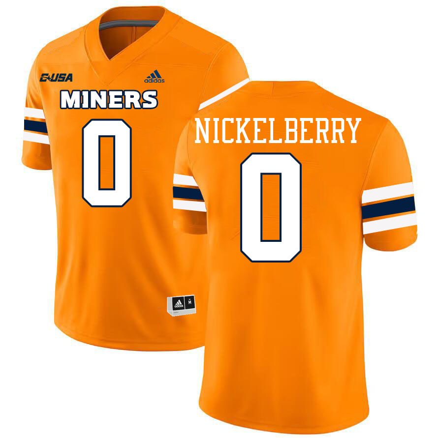 #0 Ashton Nickelberry UTEP Jersey,UTEP Miners College Football Jersey,Uniforms-Orange